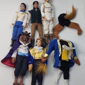 Male Disney Ken Dolls Lot Prince Beast